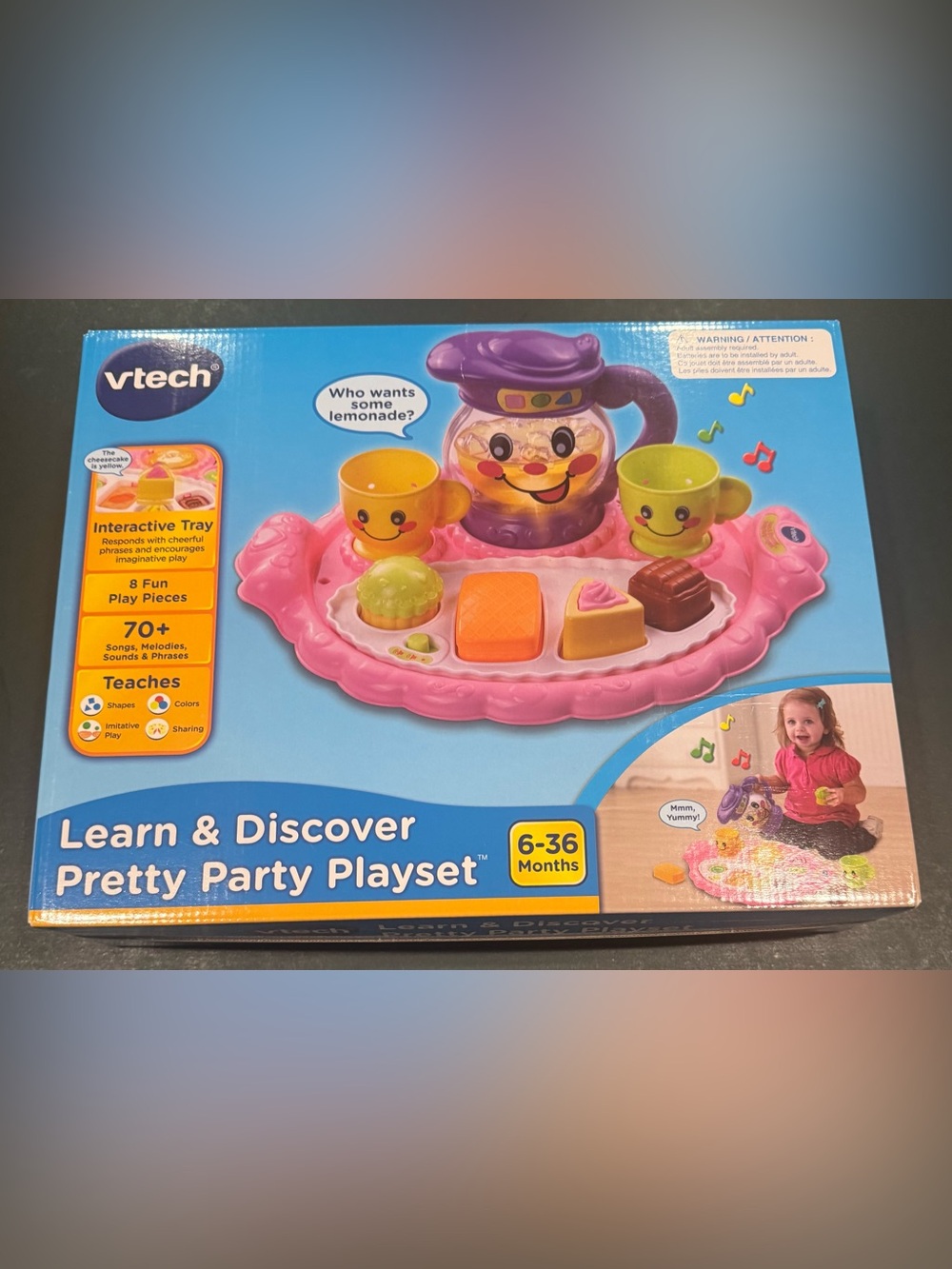 VTech Kids Party Playset with Tea Pot & Treats - Pink - Picture 1 of 6